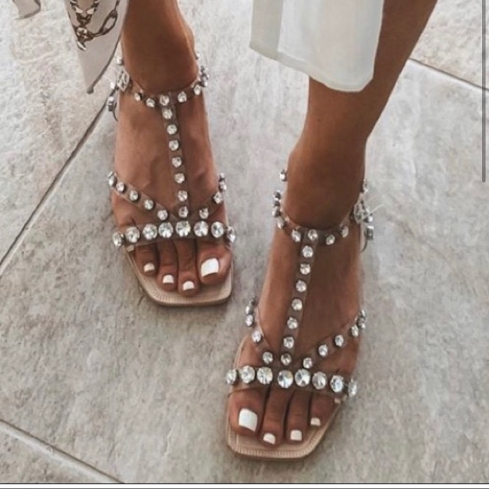 Jeffrey Campbell Size 7 Amaryl Crystal Rhinestone Sandals. 💕blogger favorite💕